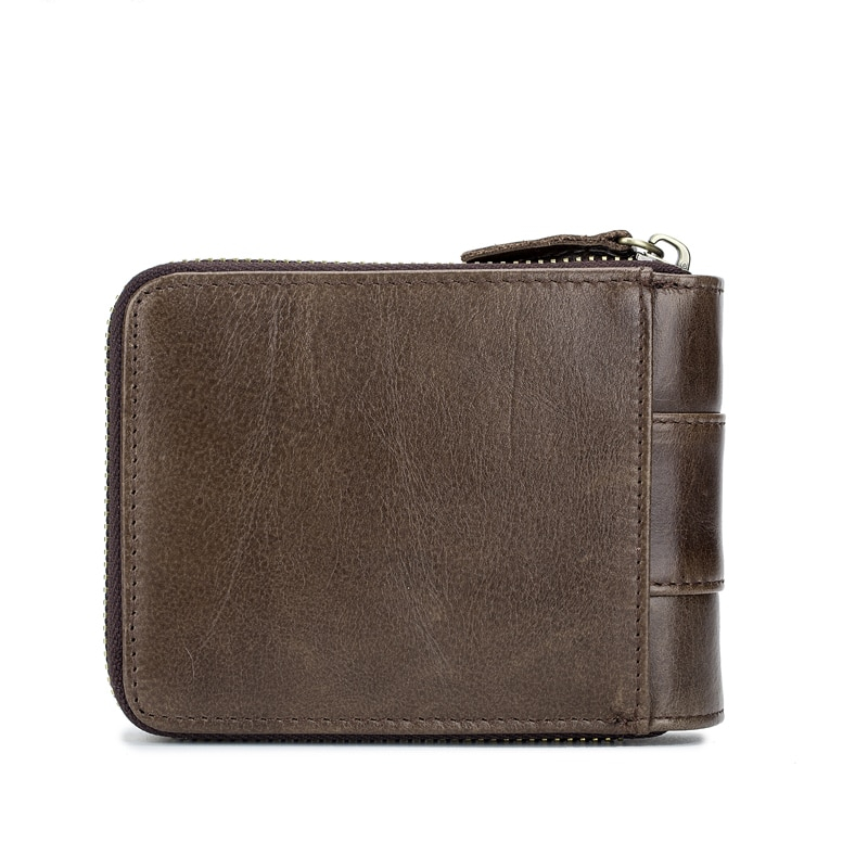 Men’s RFID Genuine Leather Zip Around Wallet